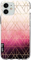 Casetastic Apple iPhone 12 Mini Hoesje - Softcover Hoesje met Design - Pink Ombre Triangles Print