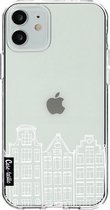 Casetastic Apple iPhone 12 / iPhone 12 Pro Hoesje - Softcover Hoesje met Design - Amsterdam Canal Houses White Print