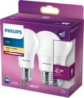 Energiezuinige Philips LED Lamp Mat - 40 W - E27 - warmwit licht - 2 stuks - Bespaar op energiekosten