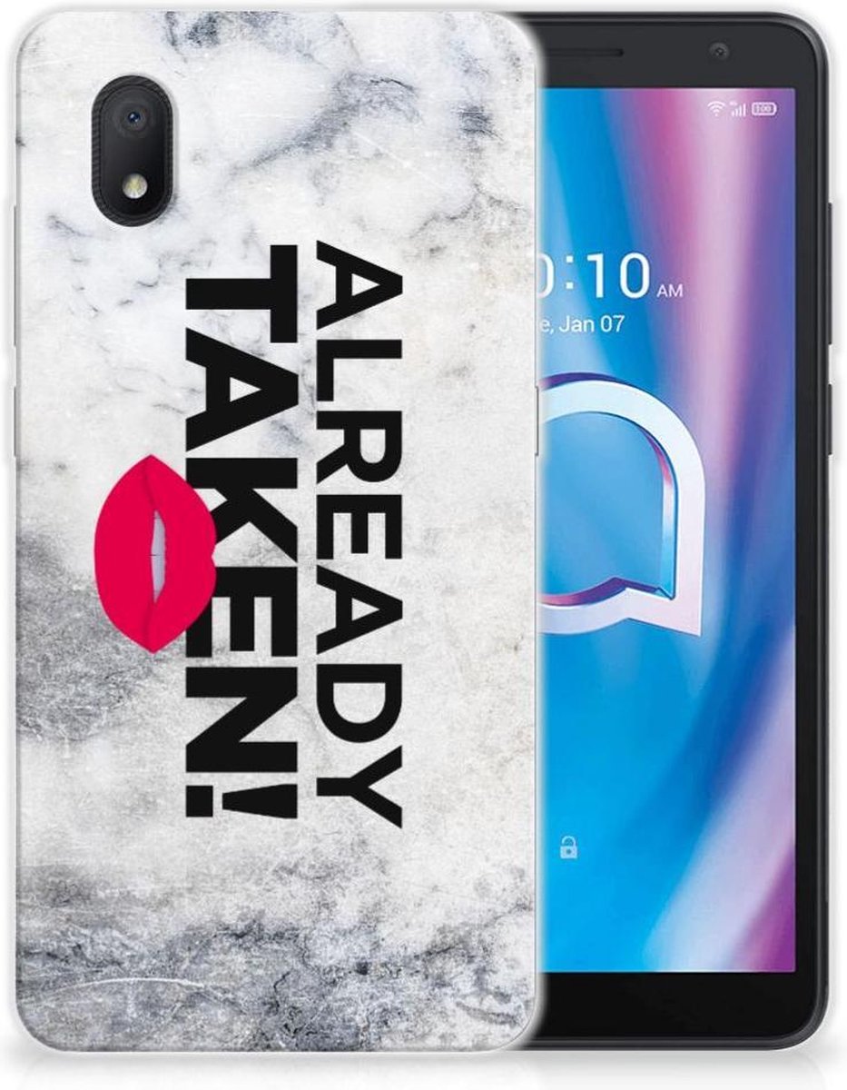 Back Cover voor Alcatel 1B (2020) Siliconen hoesje met naam Already Taken White