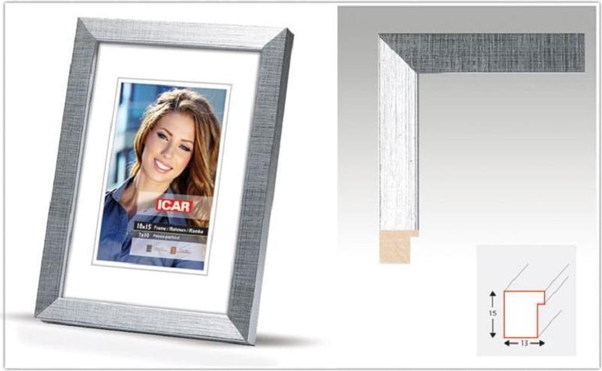 Icar Houten Fotolijst Rana Zilver 13x18 cm