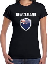 Nieuw Zeeland landen t-shirt zwart dames - Nieuw Zeelandse landen shirt / kleding - EK / WK / Olympische spelen New Zealand outfit 2XL
