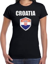 Kroatie landen t-shirt zwart dames - Kroatische landen shirt / kleding - EK / WK / Olympische spelen Croatia outfit XL