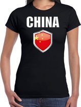 China landen t-shirt zwart dames - Chinese landen shirt / kleding - EK / WK / Olympische spelen China outfit 2XL