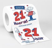 Cadeau toiletpapier/wc-papier rol 21 jaar - 21e verjaardag - Verjaardagscadeau - decoratie/versiering