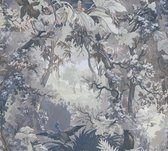 BIRDS IN THE FOREST WALLPAPER - Blauw Grijs Olive Taupe - AS Creation Histoire de l' Art