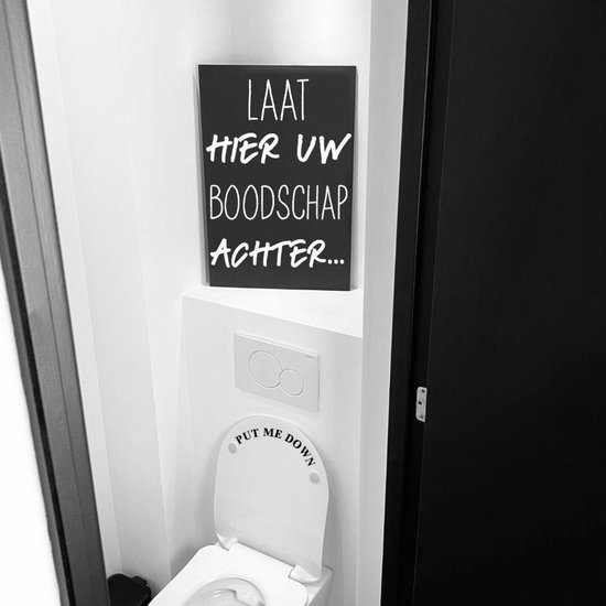 Sticker voor in het toilet-toilet boodschap-60x40 cm