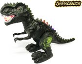 Dinosaurus speelgoed - Tyrannosaurus Dino - met lichtjes en dinosaurus geluid - kan lopen en bewegen 32 CM (incl. batterijen)