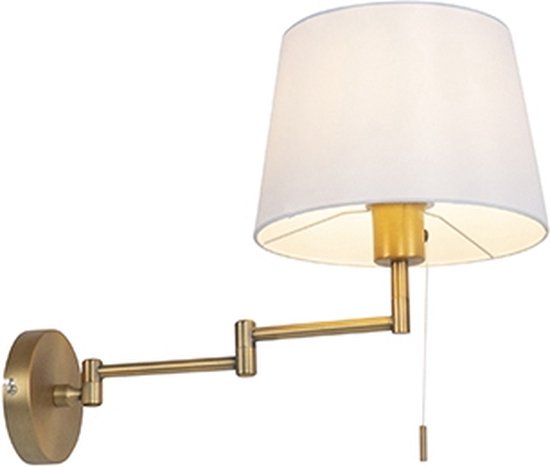 QAZQA ladas - Moderne Wandlamp met zwenkarm voor binnen - 1 lichts - D 46.25 cm - Brons - Woonkamer | Slaapkamer | Keuken