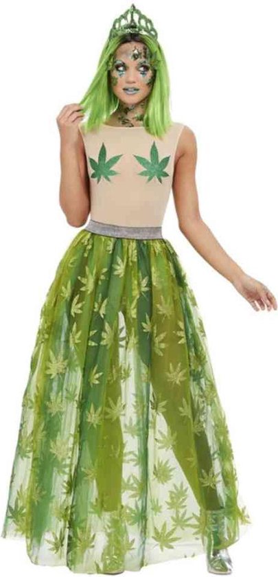 Smiffy's - Hippie Kostuum - Prinses Wiet - Vrouw - Groen - Large - Carnavalskleding - Verkleedkleding
