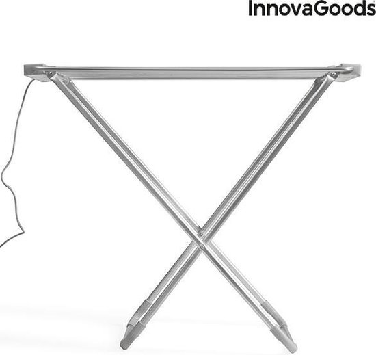 Séchoir à Linge Électrique Pliable INNOVAGOODS - 12 Barres, Flux D'Air Naturel, Roulettes, 20kg Capacité - Gris