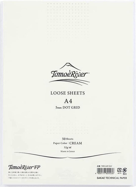 Tomoe River Paper A4 / 50 Vel = 100 Pagina's, 52g/m2 Dotted Cremè Papier |  bol.com