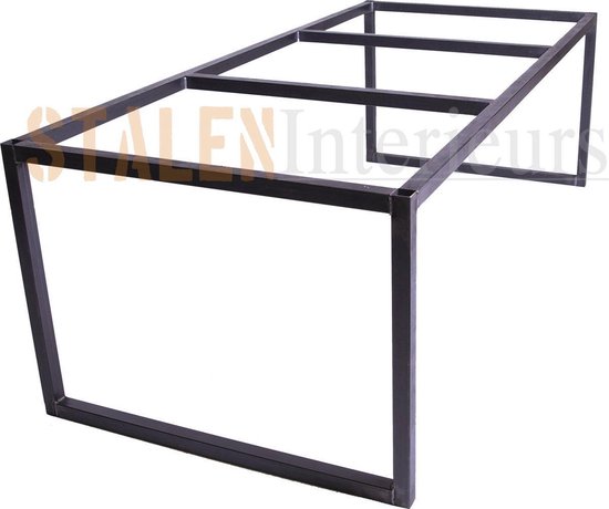 Frame Open-dichte poot| 250x100 | Koker 40x40| Mat Blank| Industrieel Tafelonderstel