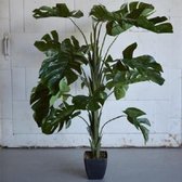 Monstera Kunstplant XL, hoogte 150 cm, in verzwaarde pot.