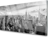 Glasschilderij NEW YORK CITY SKYLINE| 4 mm veiligheidsglas | 140 X 70 cm | Blind ophangsysteem | Moderne glazen schilderij