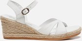 Panama Jack Benisa B803 sandalen met sleehak wit - Maat 39