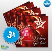 3x Muziekwenskaart - Kerst klassiek – zelf opneembaar – 60 seconden – 21x21cm – hoge kwaliteit – inclusief envelop