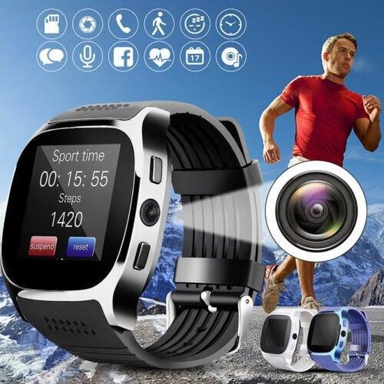 ondersteuning Dank je toespraak T8 Waterdichte Smartwatch / WIT / Bluetooth Smart Horloge met  Muziekspeler... | bol.com