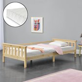 Kinderbed Nuuk met matras en uitvalbeveiliging 90x200 hout