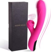Monte Golia 2 in 1 - Luchtdruk + Vibrator - Clitoris en G-spot Stimulator – dildo - seksspeeltjes - sex toys - erotiek - vibrators voor vrouwen - Seksspeeltjes Voor Koppels - USB oplader.