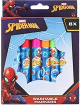 Spiderman - Uitwasbare stiften - Washable markers - Spider-man Marvel - 8 stuks - Schoencadeautjes - Sinterklaas cadeau