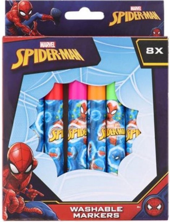 Noordoosten Onophoudelijk In de naam Spiderman - Uitwasbare stiften - Washable markers - Spider-man Marvel - 8  stuks -... | bol.com