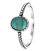 Lucardi Dames Ring turquoise Bali - Ring - Cadeau - Echt Zilver - Zilverkleurig