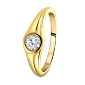 Zilveren ring goldplated met zirkonia