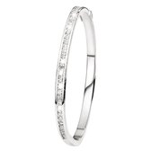 Lucardi Armbanden - Stalen armband bangle met zirkonia