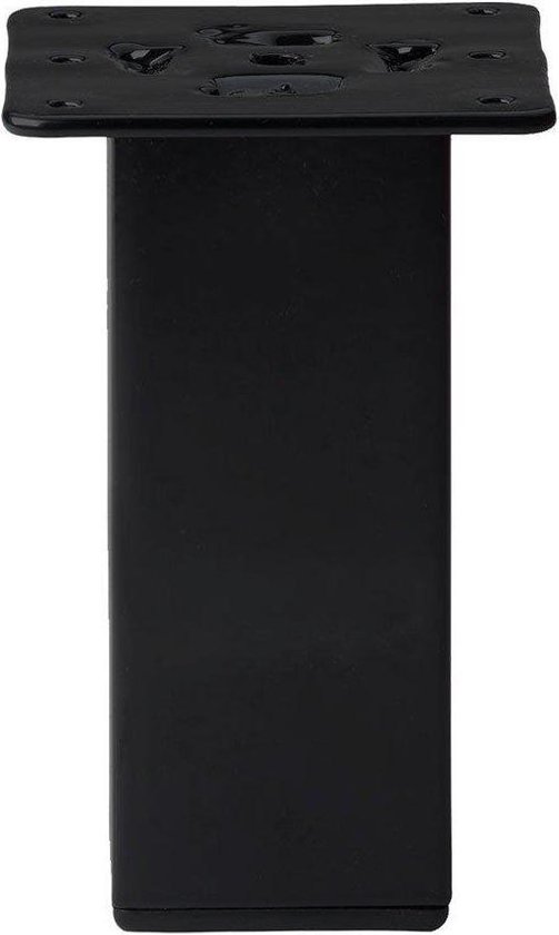 Pied de meuble carré noir 15 cm