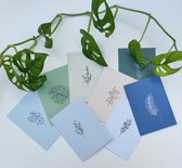 Dubbele Botanische Wenskaarten I 8 Stuks I  Verschillende I met Enveloppe