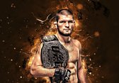 ? Khabib Nurmagomedov • The Eagle Canvas 150x100 cm • Foto print op Canvas schilderij ( Wanddecoratie woonkamer / slaapkamer / keuken / kantoor / bar / restaurant ) / Khabib Nurmag