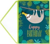 Kaart | Happy Birthday Luiaard | verjaardagskaart | kaart + enveloppe - 2 stuks