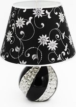 Tafellamp / Decoratielamp – Keramiek – Zwart met Zilver