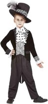 Smiffy's - Mad Hatter Kostuum - Mini Mad Hatter - Jongen - Zwart / Wit - Medium - Carnavalskleding - Verkleedkleding
