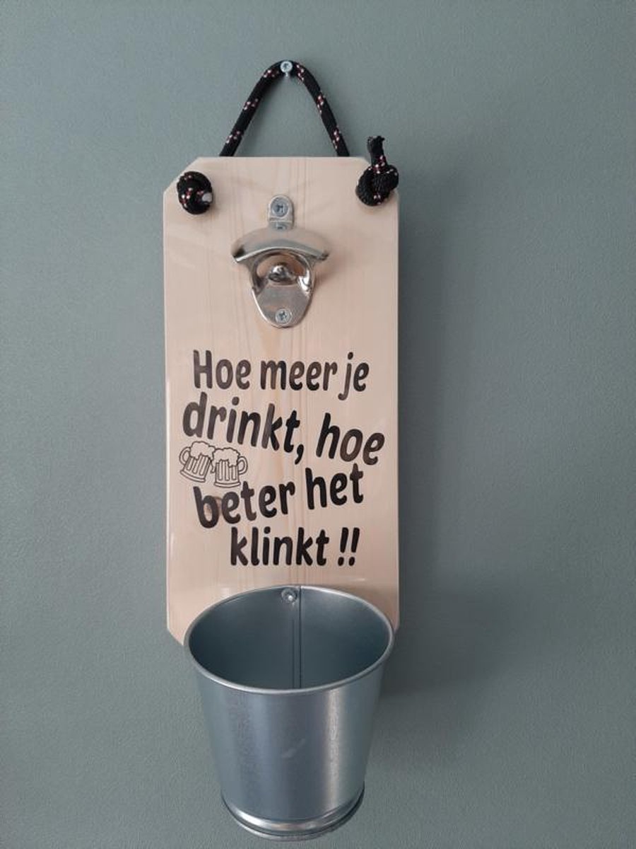 Bieropener - Flesopener - Hoe meer je drinkt - Cadeau - Vaderdag