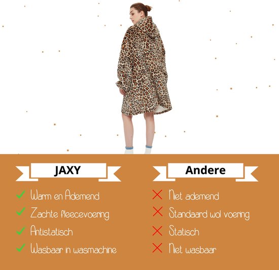 JAXY Hoodie Deken - Snuggie - Snuggle Hoodie - Fleece Deken Met Mouwen - 1450 gram - Hoodie Blanket - Luipaard - JAXY