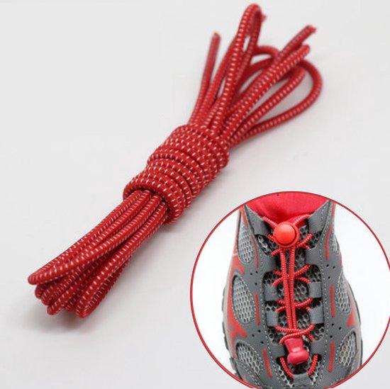 Lacets de verrouillage | Lacets élastiques ronds - Lacets élastiques - Course à pied | Les lacets | Lacets de verrouillage | Rouge