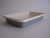 Emaille ovenschaal - 30 x 18 cm - grijs