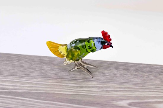 Kip - Glascadeau - Luxe Geschenk - glasbeeldje - glassculptuur - Vogel - Vogels - Vogeltjes - Vogeltjes Beeldjes - Vogeltjes Decoratie - Beeldjes Dieren - Beeldjes Decoratie - Glazen vogeltjes decoratie - Vogel beeldje - vogel van glas