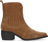 Manfield - Dames - Taupe suède cowboy laarsjes - Maat 37