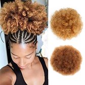 Afro Hair Bun  | Curly Hair Wrap Extension | Hair | Donker Blond  | Knot |Haar Extension Elastiek |Bun |Hair Bun |Haar Extension
