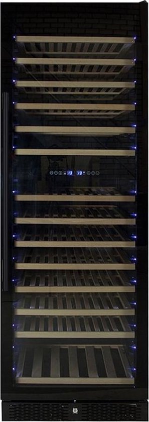 Koelkast: Vinata Premium Wijnklimaatkast Vrijstaand  - Zwart - Wijnkoelkast 154 flessen - Wijnkast glazen deur, van het merk Vinata