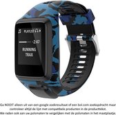 Blauw 'camouflage' sporthorlogebandje voor Tomtom Adventurer, Tomtom Spark, Tomtom Spark 3, Tomtom Runner 2, Runner 3 - Golfer 2 - horlogeband - polsband - strap