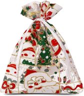 Organza Zakken Kerstdecoratie Kerstversiering Kerstcadeau Verpakking | Kerstman Kerstboom Sneeuwpop | 40 x 55 cm | 3 stuk | Cadeauzakjes Geschenkzakjes Snoepzakjes Zakjes