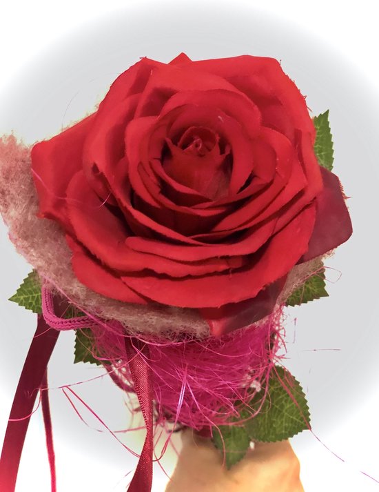 Rode roos / Roos / Zijden bloemen / Valentijn / Handgemaakt / Liefde /  Nepbloemen /... | bol.com