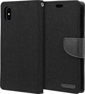 Apple iPhone XR Denim Bookcase - Zwart - Spijkerstof - Portemonnee hoesje
