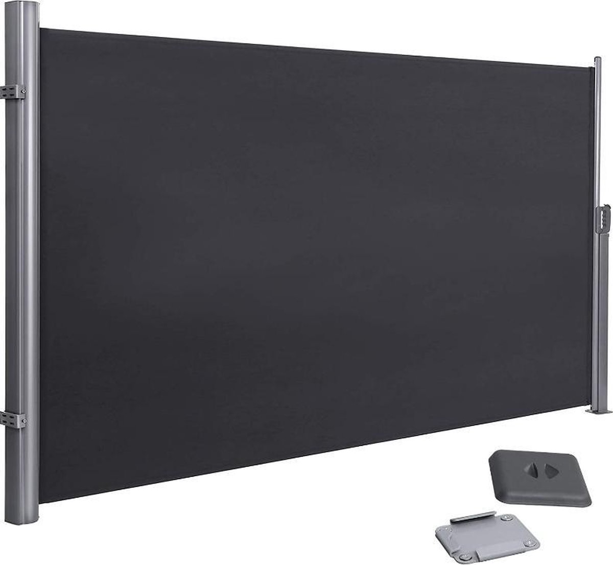 MIRA Home - Zijluifel - Luifel voor Tuin - Zomer - Aluminium - Zwart - 160x350