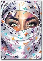 Canvas Experts Schilderij Doek Met Exclusief Louis Vuitton Hoofdoek Maat 60x90CM *ALLEEN DOEK MET WITTE RANDEN* Wanddecoratie | Poster | Wall Art | Canvas Doek |muur Decoratie |