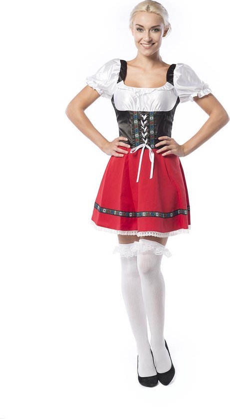 Oktoberfest Dress Ladies | Robe tyrolienne Femme | Dirndl Martina | Rouge | Taille XL / 42